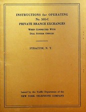 New York Telephone Co Instruções de Operação 505-C Troca de Filial Privada 1928 comprar usado  Enviando para Brazil