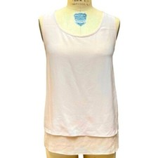 Blusa sem mangas JOSEPH seda em camadas rosa pálido/creme tamanho 36 EUA P comprar usado  Enviando para Brazil