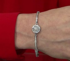 Diamonique silver bracelet for sale  NEATH