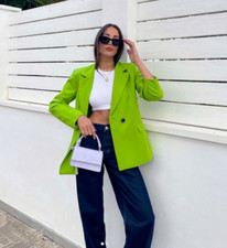 Usado, ZARA BLAZER OVERSIZED COM BOLSOS VERDE LIMÃO TAMANHO GG REF. 2278/707 comprar usado  Enviando para Brazil