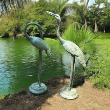 Teichfigur bronzeskulptur kran gebraucht kaufen  Viersen
