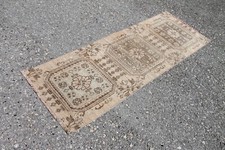Tapete Oushak Corredor Vintage 2x6 pés Feito à Mão Marrom Mudo Pastel para Corredor comprar usado  Enviando para Brazil