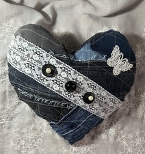 Recycled denim heart for sale  San Antonio