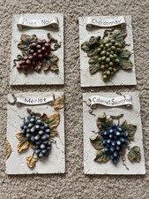 Vinícola Vintage 3D Parede de Telha Cerâmica Rústica Vinhedo Decoração Vino Placas Conjunto De 4, usado comprar usado  Enviando para Brazil