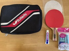 Conjunto de raquete e estojo de tênis de mesa Butterfly Nittaku usado comprar usado  Enviando para Brazil