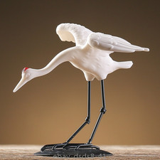 5 Dehua Blanco Porcelana Cerámica Animal Rojo Coronada Grulla Grus Japonensis Estatua segunda mano  Embacar hacia Mexico