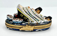 Caixa de porcelana Limoges França Titanic navio assinada Sinclair 771/5000 comprar usado  Enviando para Brazil