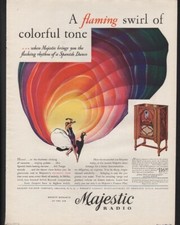 Usado, 1929 MAJESTIC RÁDIO FLAMINGO DANÇARINO DECORAÇÃO DECORAÇÃO MODA ARMÁRIO DE MÚSICA MICROFONE PUBLICITÁRIO-0026 comprar usado  Enviando para Brazil