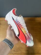 Chuteiras de futebol masculinas sintéticas brancas com cadarço Puma Ultra Ultimate FG/AG 107311-01, usado comprar usado  Enviando para Brazil