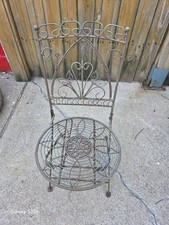 Cadeira bistrô vintage dobrável ornamentada ferro forjado jardim pátio 23" H comprar usado  Enviando para Brazil