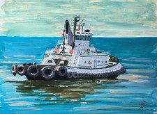 Original artwork tugboat for sale  Redmond
