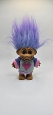 Vintage Russ Tracey Boneca Troll Anos 90 Roxo Cabelo Azul Coração Suéter Raro comprar usado  Enviando para Brazil