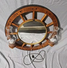 Roda de carroça 24" espelho de madeira e luz vintage funcionando comprar usado  Enviando para Brazil