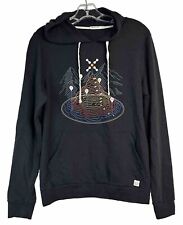Moletom com capuz preto camada marinha tamanho M raro personalizado elevação de montanha VEUC comprar usado  Enviando para Brazil