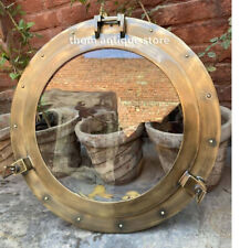 Antiguo Agujero de Puerto Acabado de Latón 17" Náutico Marítimo Barco Ventana Pared Vidrio segunda mano  Embacar hacia Mexico