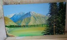Pintura al óleo vintage de Thomas 34 1/2" X 181/2" segunda mano  Embacar hacia Mexico