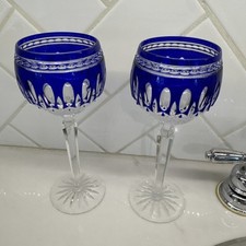 Waterford Crystal 2 jarretes Clarendon azul cobalto vinho 8” excelente estado  comprar usado  Enviando para Brazil