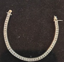 Pulseira de tênis prata esterlina corte quadrado Cz 8 pol comprar usado  Enviando para Brazil