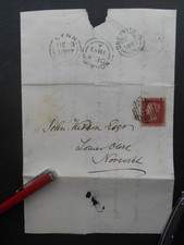 1857 red entire for sale  PETERBOROUGH