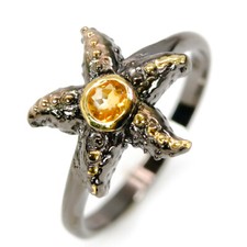 Joyería Regalo Natural Citrino Plata 925 Esterlina / RVS310 segunda mano  Embacar hacia Mexico
