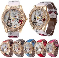 Relógio de pulso Torre Eiffel Paris pulseira de couro analógico França W15 comprar usado  Enviando para Brazil