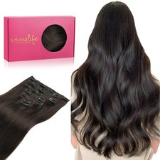 Clip-In Pasma włosów Extensions 35cm Ciemnobrązowe Włosy naturalne 50g, używany na sprzedaż  PL