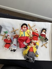 Vintage Drewniana marionetka Pierrot Klaun Lalka Lalka w pakiecie, jak pokazano na sprzedaż  Wysyłka do Poland
