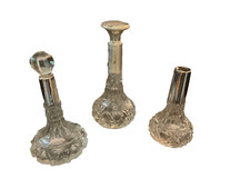 Trio de frascos de perfume antigos de esterlina e cristal comprar usado  Enviando para Brazil