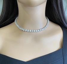 Colar de tênis de zircônia cúbica brilhante 6 mm • Joias da moda de luxo de alta qualidade, usado comprar usado  Enviando para Brazil