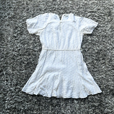 Mini vestido feminino Madewell 4 manga curta ilhós branco algodão forrado borla zíper comprar usado  Enviando para Brazil
