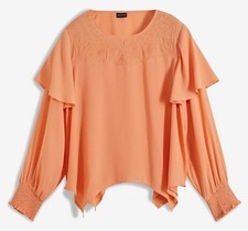 Bluse volant softapricot gebraucht kaufen  Deutschland