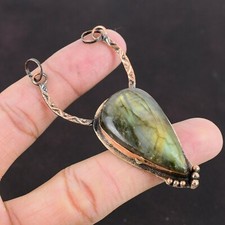 Pingente Boho Chakra Terceiro Olho Cobre Pedra Preciosa Labradorita Negócio de Namorados, usado comprar usado  Enviando para Brazil