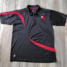 Usado, Camisa retrô flamengo com zíper no pescoço preta vermelha grande comprar usado  Enviando para Brazil