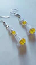 Yellow beaded earrings for sale  DEWSBURY