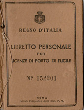 Libretto licenza porto usato  Jesi