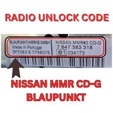 CÓDIGO DE RÁDIO DE DESBLOQUEIO PARA NISSAN MICRA K12 NOTE BLAUPUNKT BP MMR CD CÓDIGO PIN RÁDIO, usado comprar usado  Enviando para Brazil