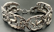 Usado, Pulseira painel de metal vintage painéis animais elefante renas veados lêmures cordeiros comprar usado  Enviando para Brazil