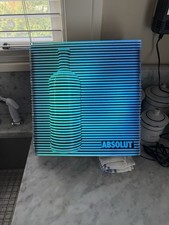 RARO Vintage ABSOLUT VODKA Placa de Barra de Iluminação Quadrada Lâmpada Lucite 3D, usado comprar usado  Enviando para Brazil