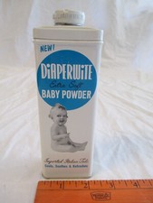 Lata de metal talco italiano importada em pó extra macio para bebê Diaperwite vintage. Completo. comprar usado  Enviando para Brazil