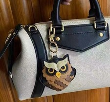 Bolsa de couro de carneiro real coruja charme chaveiro feito à mão bolsa acessórios presente comprar usado  Enviando para Brazil