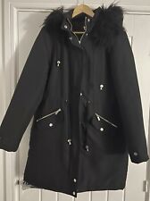 Black parka coat for sale  BARRY