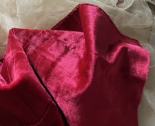 ANTIGO FRAG DE TECIDO DE VELUDO DE SEDA ULTRA MACIO FRANCÊS EDUARDIANO LINDO VERMELHO comprar usado  Enviando para Brazil