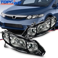 Conjunto de faróis pares para Honda Civic 1.3L 1.8L 2006-2011 carcaça de fumaça comprar usado  Enviando para Brazil