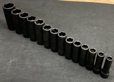 Snap-on 14 peças 3/8" unidade de flanco métrica profunda 6pt 8-24mm conjunto de soquete de impacto Deepwell, usado comprar usado  Enviando para Brazil