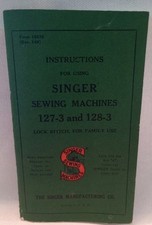 Máquinas de costura Singer 127-3 e 128-3 manual de instruções guia do usuário (1940) comprar usado  Enviando para Brazil