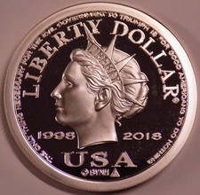 1998-2018 NORFED Liberty 20 Anos 1 onça troy .999 arte prata fina redonda BOM!, usado comprar usado  Enviando para Brazil