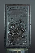 Hermosa Placa De Gutta Percha Religiosa Francesa Natividad Cuna 19 THC comprar usado  Enviando para Brazil