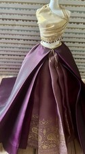 Roupa exótica Barbie vinho profundo saia longa completa/topo de ouro/bracelete envoltório   comprar usado  Enviando para Brazil