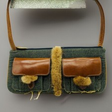 Abaco França Bolsa Feminina de Couro Denim Hobo Ombro Pele Acento Pulseira Anos 90 comprar usado  Enviando para Brazil