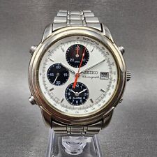 Reloj Seiko Cronógrafo Hombre 38mm Esfera Blanca Acero Alarma Fecha 7T32-6G10 PIEZAS segunda mano  Embacar hacia Argentina